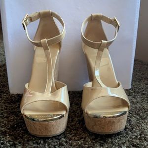 Patent leather T-strap sandals